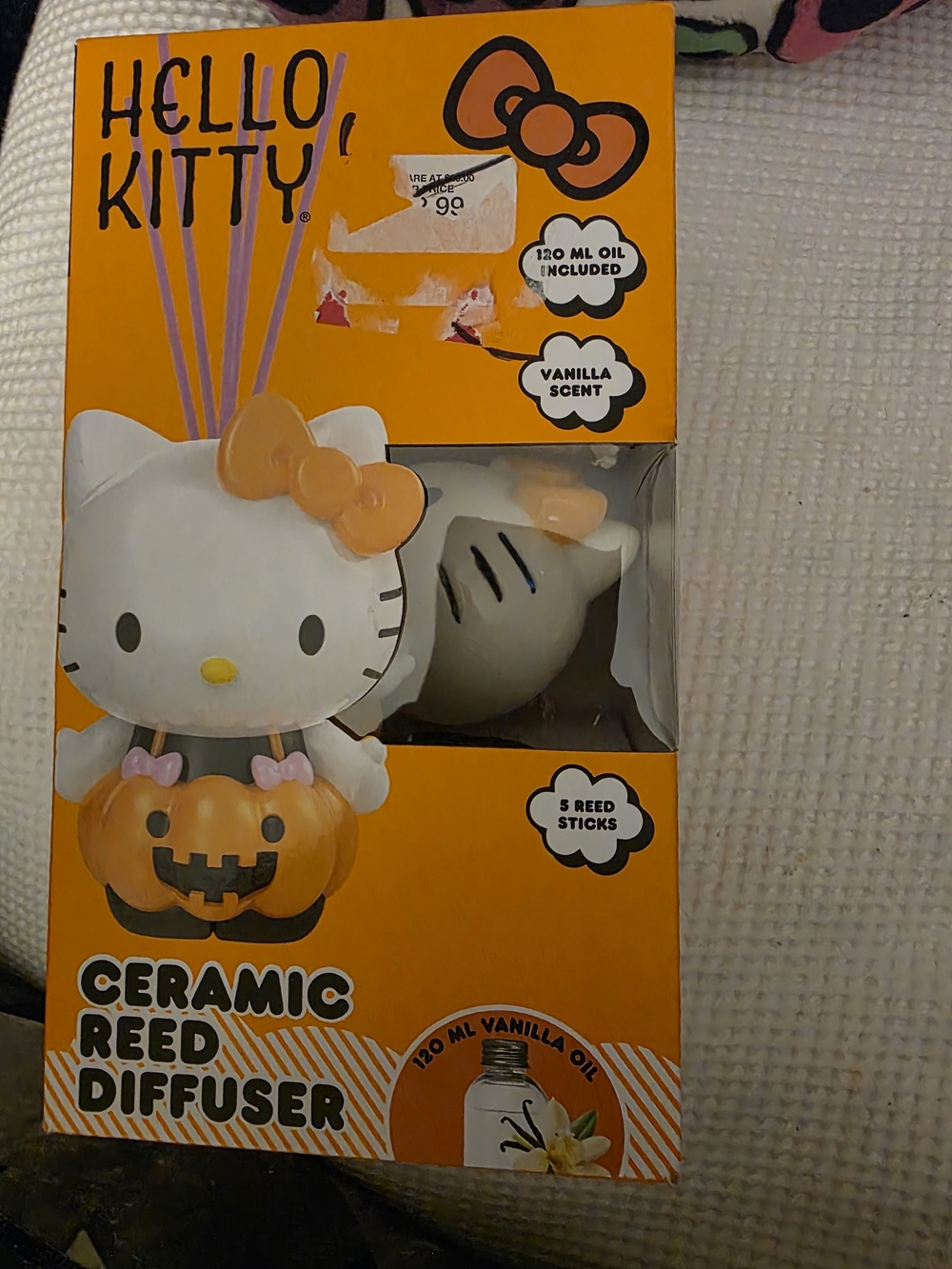 Hello Kitty Orange and White Pumpkin Ceramic Reed Diffuser